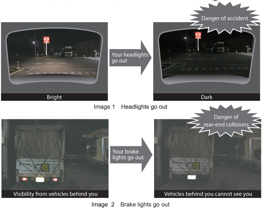brake lights go out graphic